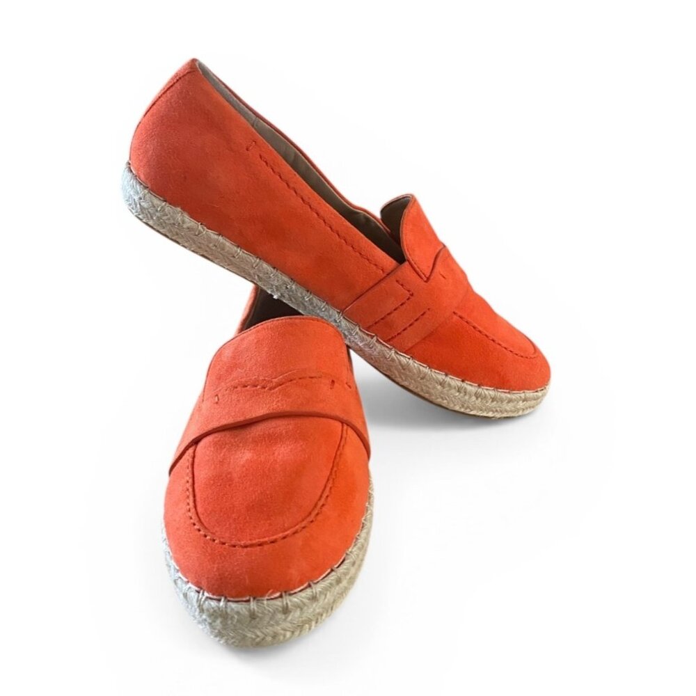 Cole Haan Cloudfeel Montauk Espadrille Leather Loafers 7.5B Nasturtium